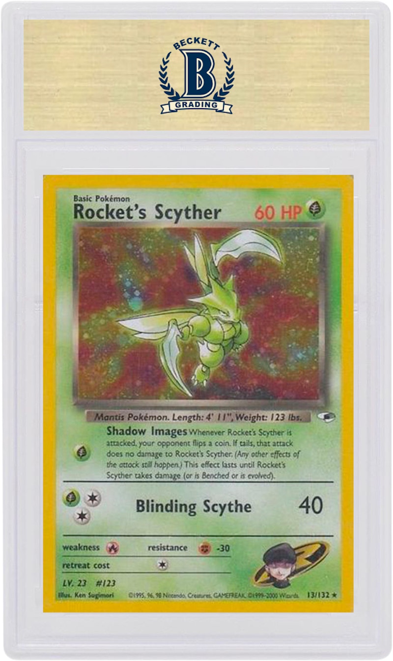 Rocket's Scyther-Holo 2000 Pokemon TCG Gym Heroes #13/132 (PSA or BGS Graded)