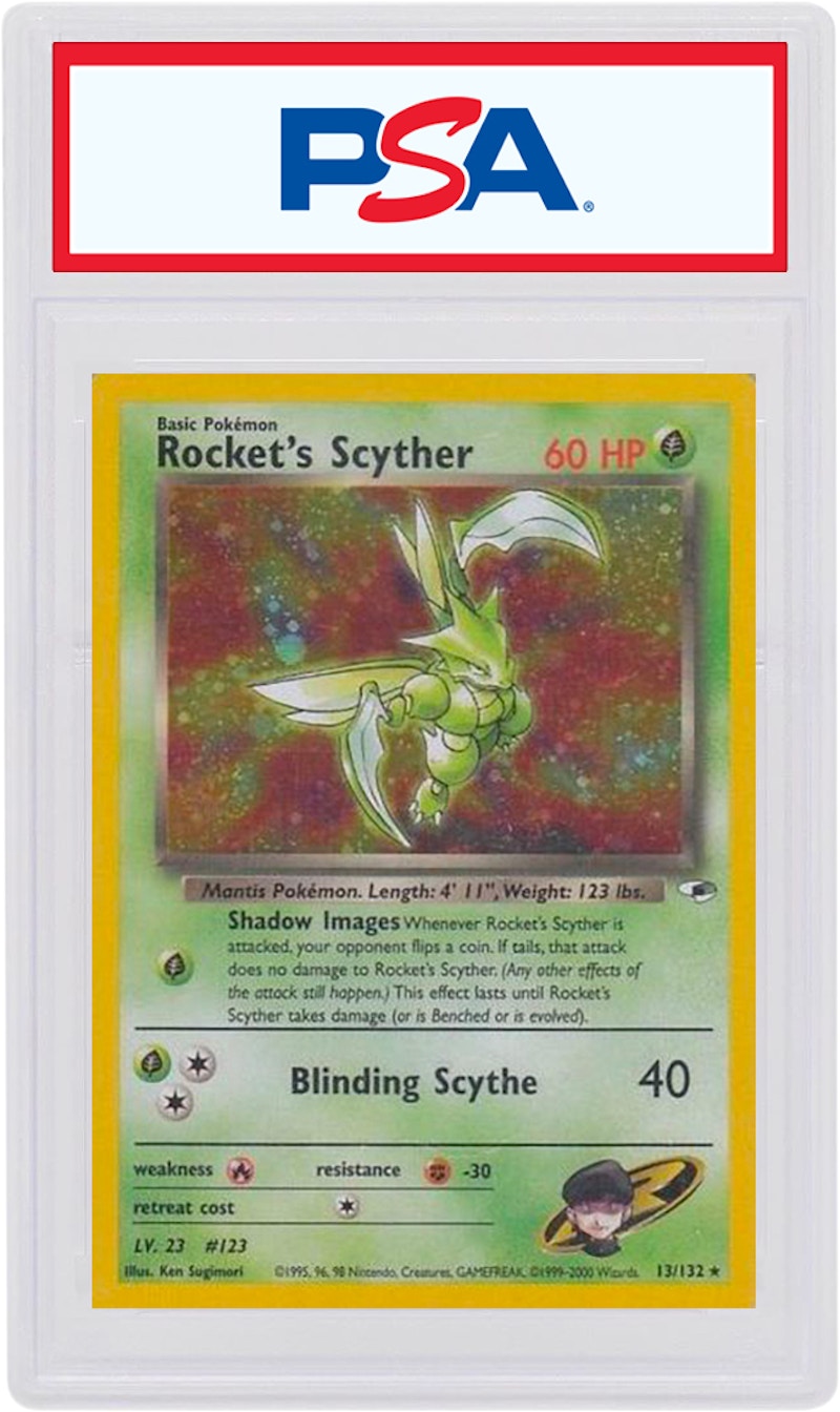 Rocket's Scyther-Holo 2000 Pokemon TCG Gym Heroes #13/132 (PSA or BGS Graded)