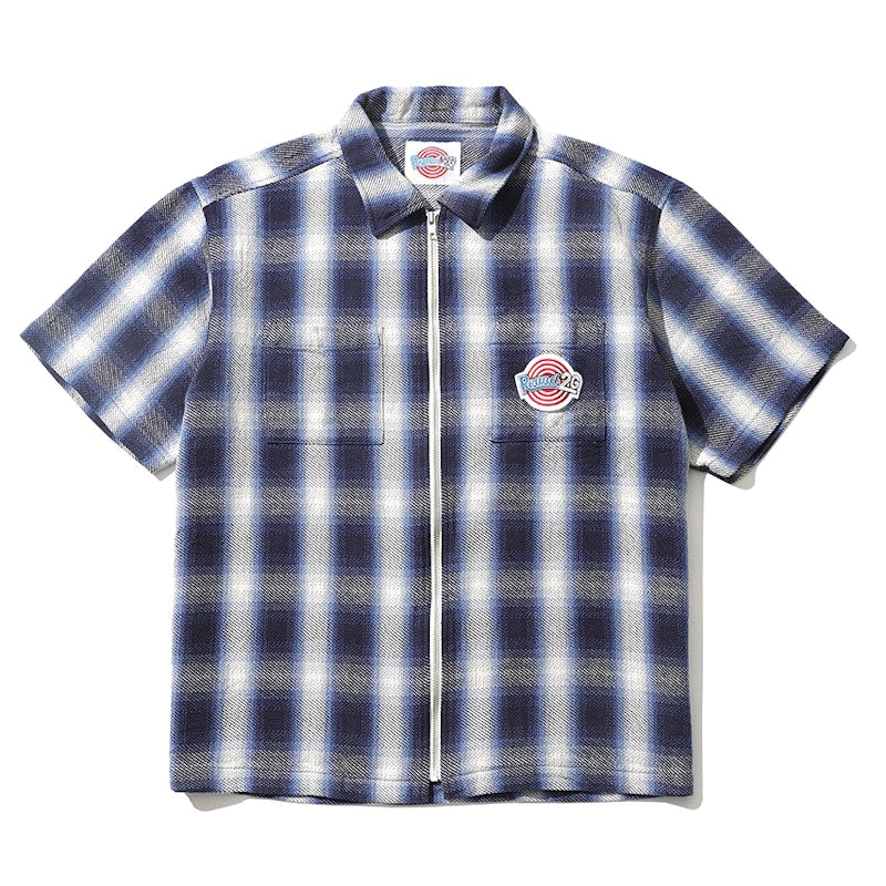 Round Two x 2G Corduroy S/S Zip Shirt Blue Check