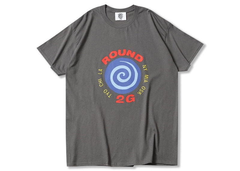 Round Two x 2G Round Logo T-Shirt Faded Black