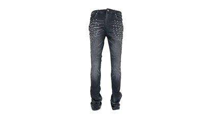 RtA Olivier Stacked Graphite Fade Cross Jean Black