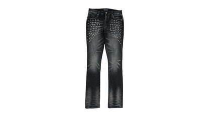 RtA Olivier Stacked Graphite Fade Cross Jean Black