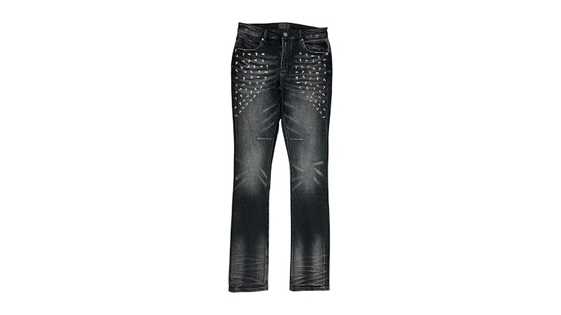 RtA Olivier Stacked Graphite Fade Cross Jean Black