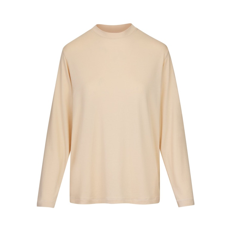 SKIMS Boyfriend Long Sleeve T-Shirt Sand