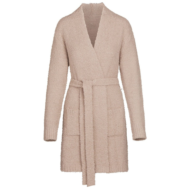 SKIMS Cozy Knit Short Robe Stone