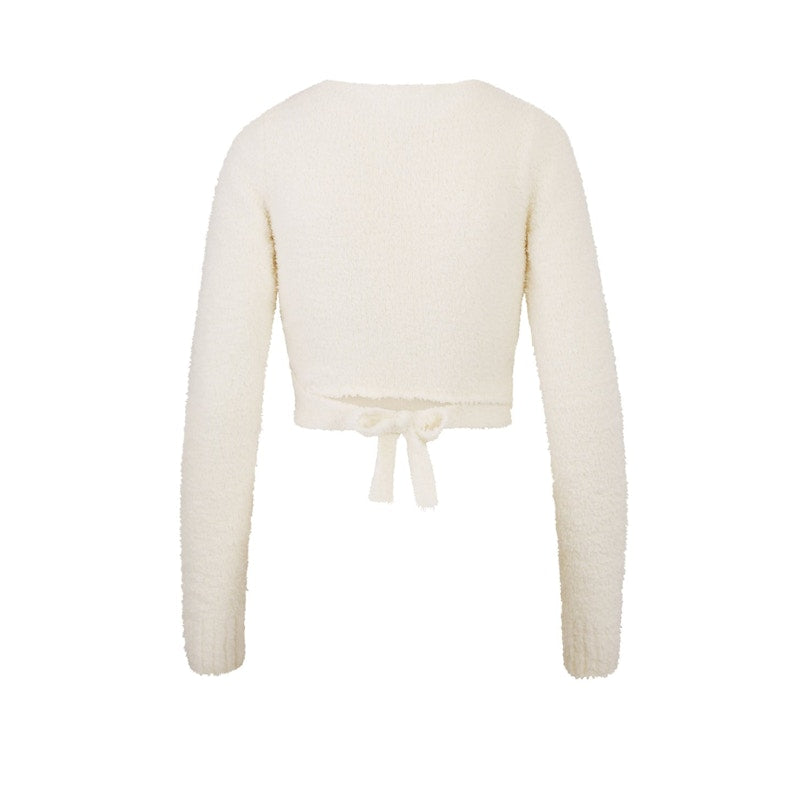SKIMS Cozy Knit Wrap Top Bone