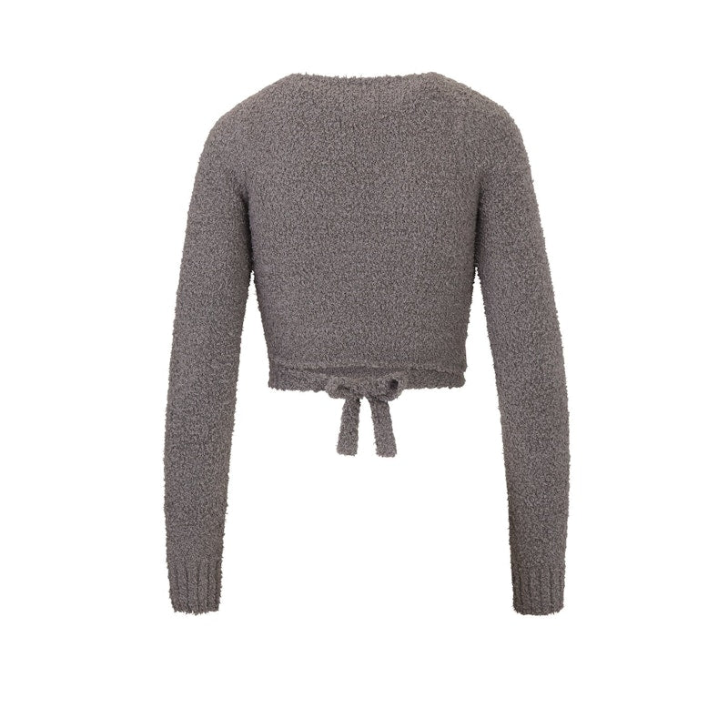 SKIMS Cozy Knit Wrap Top Smoke