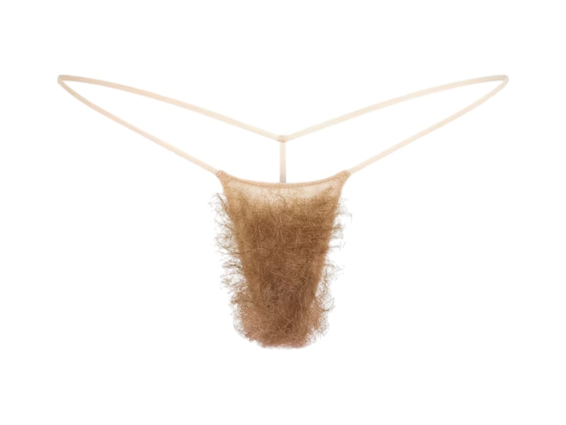 SKIMS Faux Hair Micro String Thong Clay Brown Curly