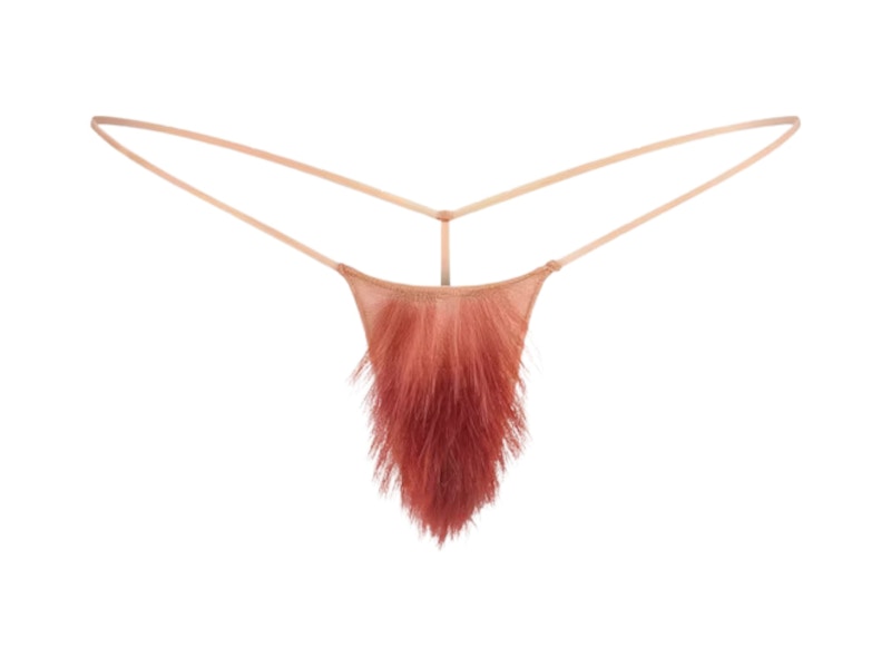 SKIMS Faux Hair Micro String Thong Clay Ginger Straight