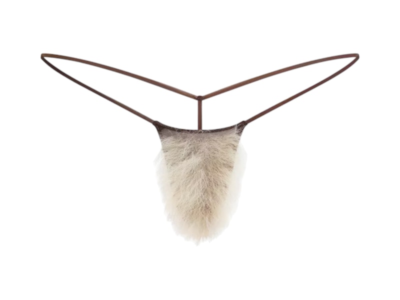 SKIMS Faux Hair Micro String Thong Cocoa Blonde Straight