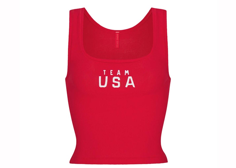 SKIMS For Team USA Cottom Rib Olympic Tank Red