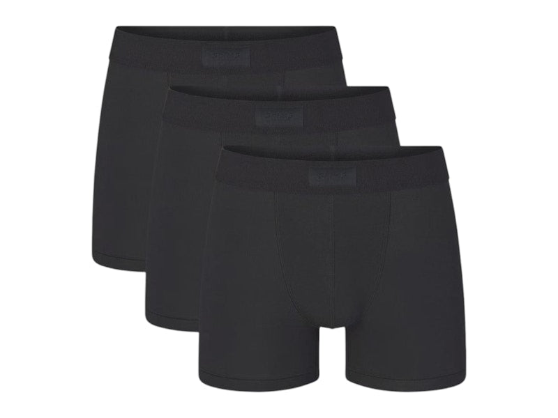 SKIMS Men's 3" Cotton Boxer Brief (3 Pack) Onyx