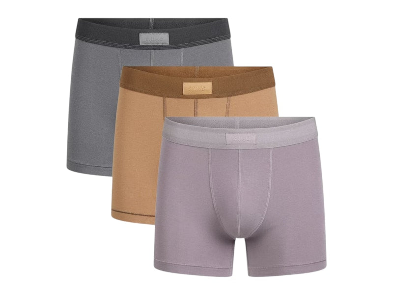SKIMS Men's 3" Cotton Boxer Brief (3 Pack) Russet Multicolor