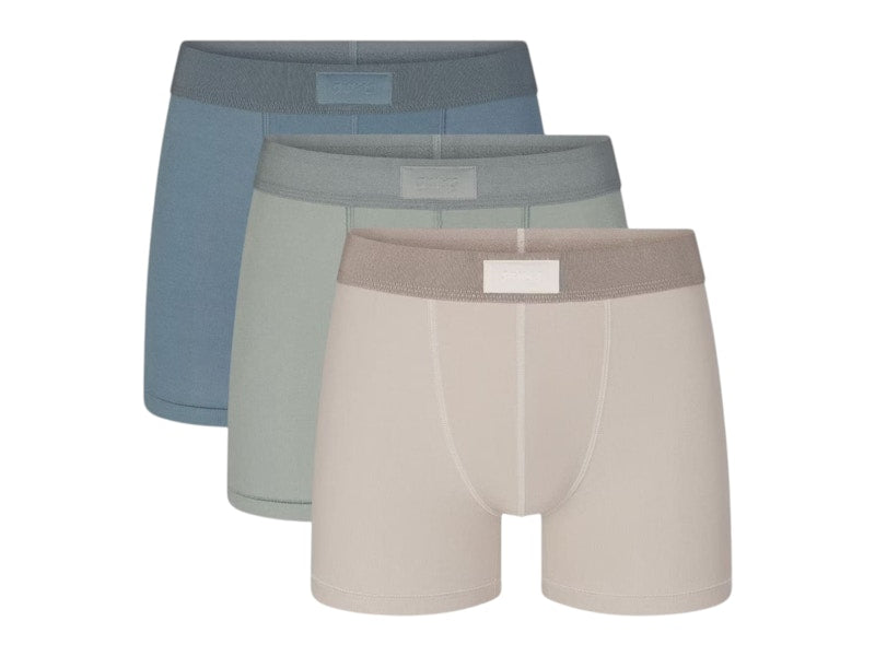 SKIMS Men's 3" Cotton Boxer Brief (3 Pack) Stone Multicolor
