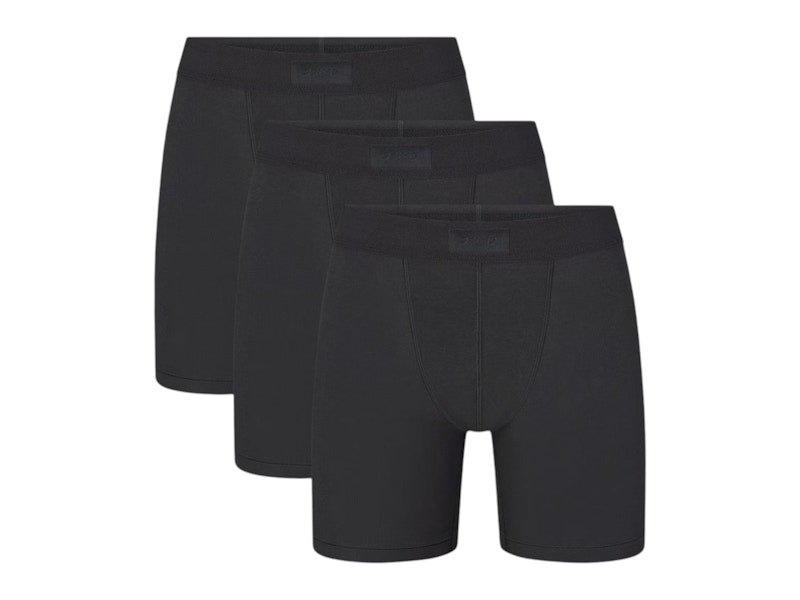 SKIMS Men's 5" Cotton Boxer Brief (3 Pack) Onyx