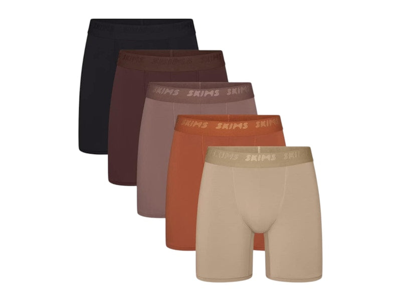 SKIMS Men's 5" Stretch Boxer Brief (5 Pack) Cocoa Multicolor