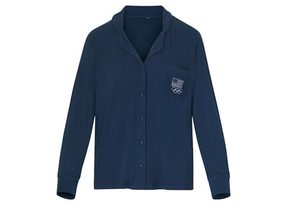 SKIMS Olympic Capsule Jersey Sleep Set Navy