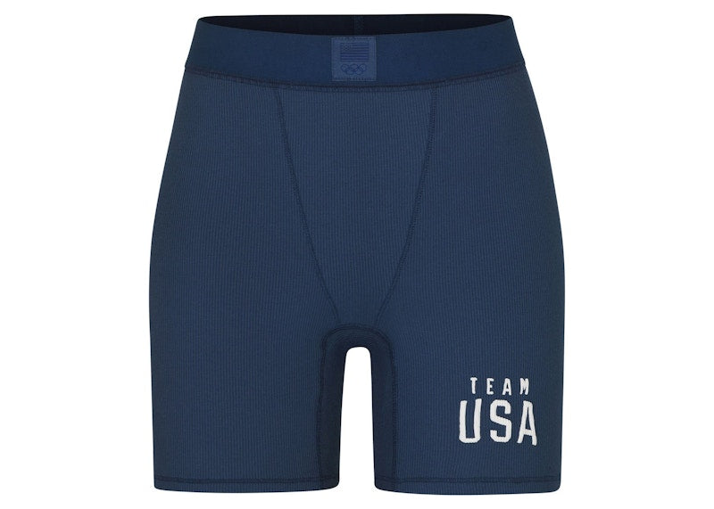 SKIMS Olympic Capsule Rib Boxer Navy