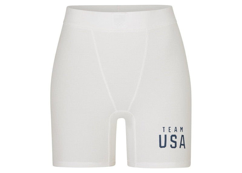 SKIMS Olympic Capsule Rib Boxer White
