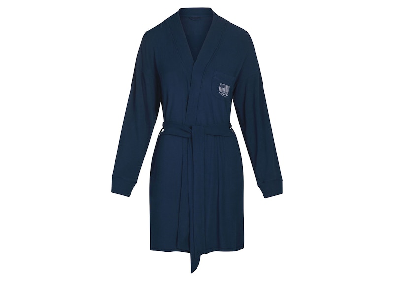 SKIMS Olympic Capsule Rib Robe Navy