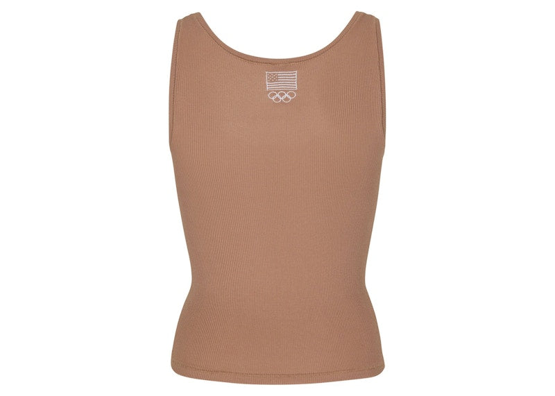 SKIMS Olympic Capsule Rib Scoop Tank Sienna
