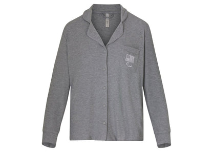 SKIMS Paralympic Capsule Jersey Sleep Set Heather Grey