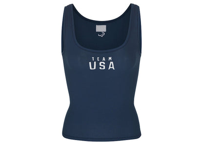 SKIMS Paralympic Capsule Rib Scoop Tank Navy
