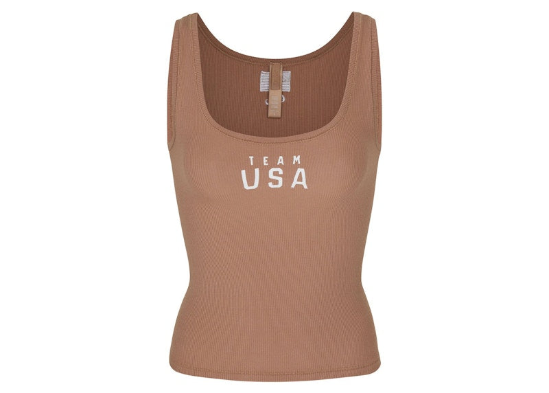 SKIMS Paralympic Capsule Rib Scoop Tank Sienna