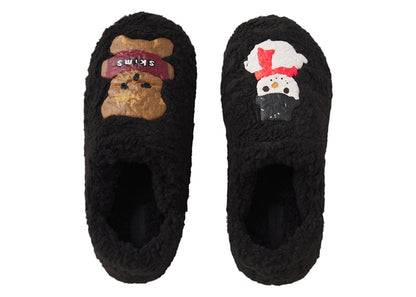 SKIMS Sherpa Slipper Cactus Plant Flea Market Onyx Gingerbread Snowman Print (Women's)