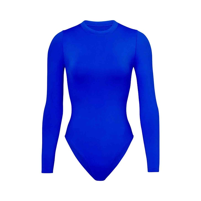 SKIMS Swim Long Sleeve One Piece Cobalt