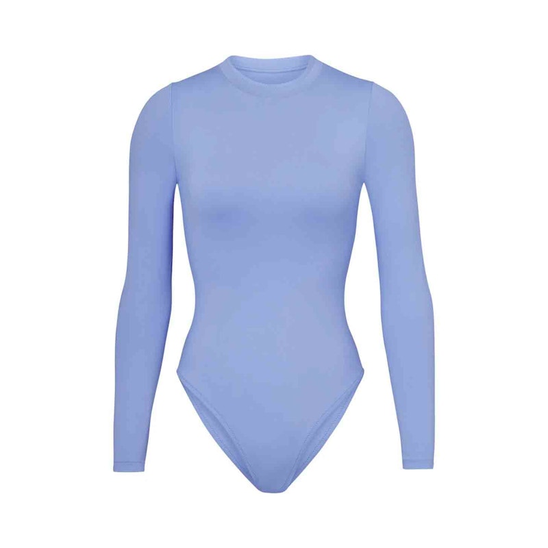 SKIMS Swim Long Sleeve One Piece Periwinkle