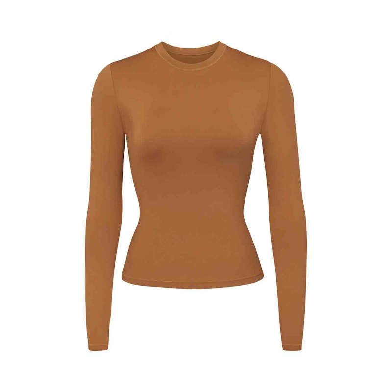 SKIMS Swim Long Sleeve Shirt Almond