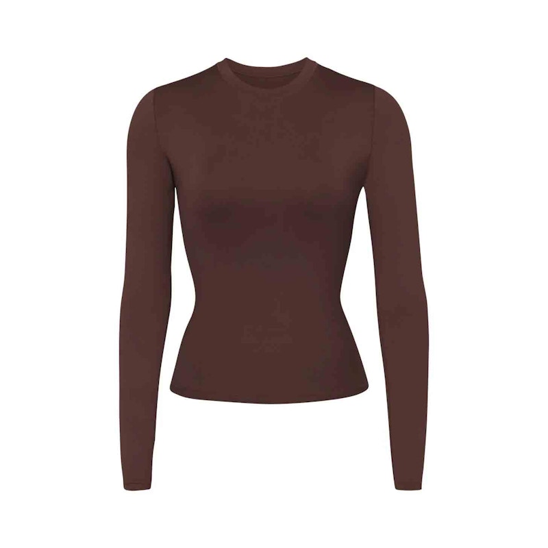 SKIMS Swim Long Sleeve Shirt Cocoa