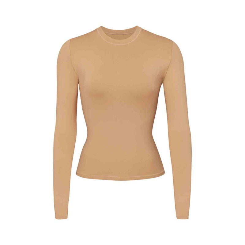 SKIMS Swim Long Sleeve Shirt Ochre