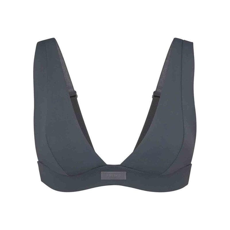 SKIMS Swim Plunge Bikini Top Gunmetal