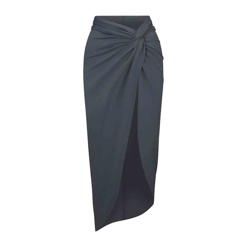 SKIMS Swim Sarong Skirt Gunmetal