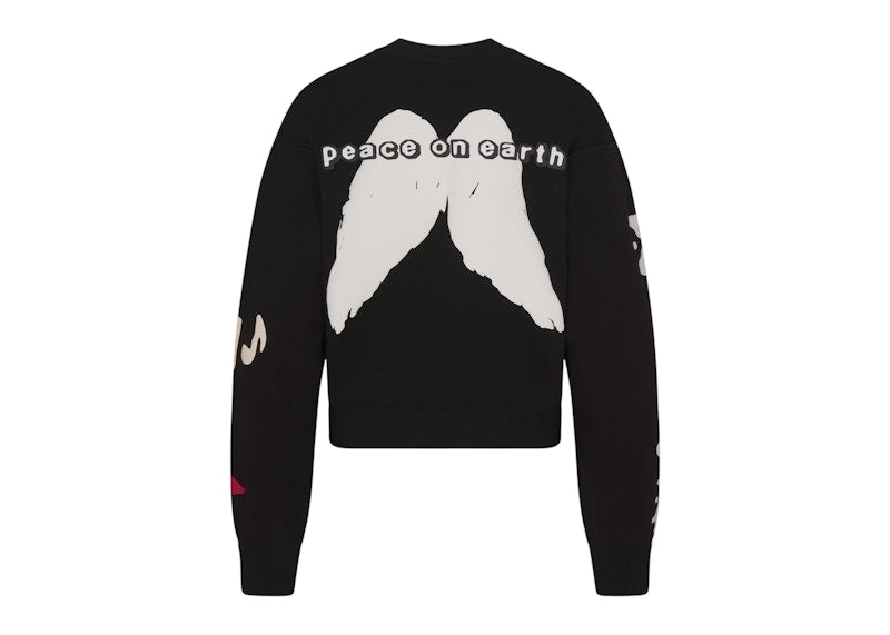 SKIMS x Cactus Plant Flea Market Cotton Fleece Crewneck Onyx Snowman Print