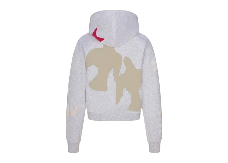 SKIMS x Cactus Plant Flea Market Cotton Fleece Hoodie Light Heather Grey Teddy Bear Print