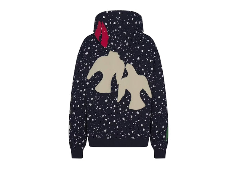 SKIMS x Cactus Plant Flea Market Cotton Fleece Oversized Hoodie Navy Dove Snow Print