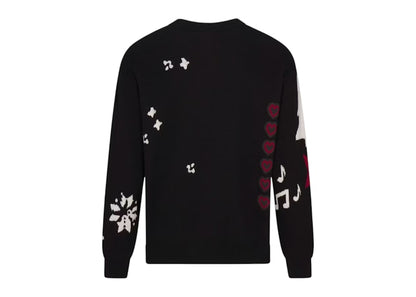 SKIMS x Cactus Plant Flea Market Cotton Knit Intarsia Sweater Onyx Teddy Bear Snow Print