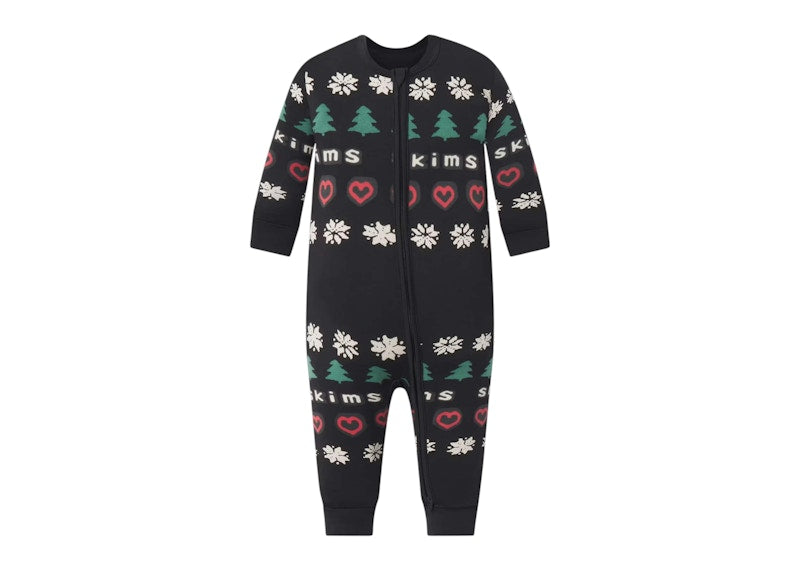 SKIMS x Cactus Plant Flea Market Sleep Baby Onesie Onyx Pine Fair Isle