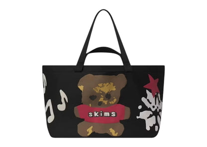 SKIMS x Cactus Plant Flea Market Women's Cotton Fleece Jumbo Tote Onyx Teddy Bear Print