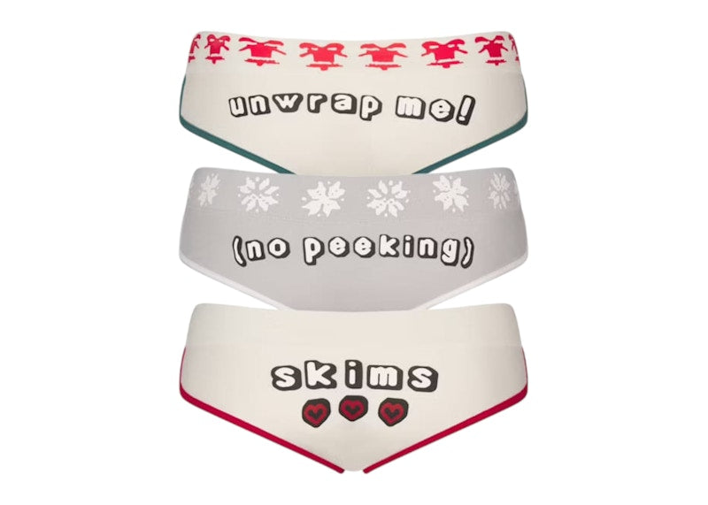 SKIMS x Cactus Plant Flea Market Women's Cotton Jersey Micro Boy Short (3-Pack) Unwrap Me Multi