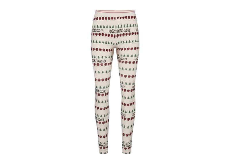 SKIMS x Cactus Plant Flea Market Women's Cotton Rib Henley Legging Set Marble Pine Fair Isle