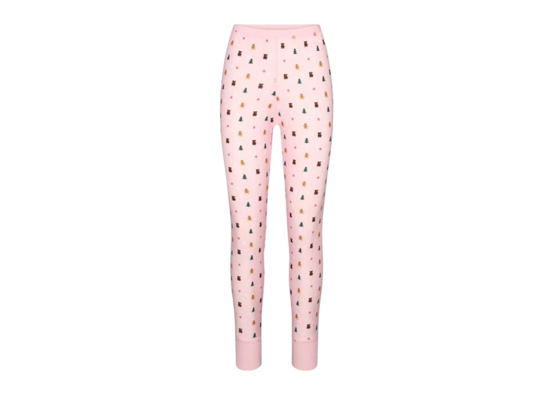 SKIMS x Cactus Plant Flea Market Women's Plush Pointelle Relaxed Legging Cherry Blossom Snow Print