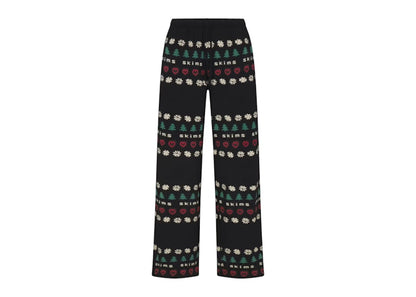 SKIMS x Cactus Plant Flea Market Women's Sleep Cropped Long Sleeve And Pant Set Onyx Pine Fair Isle