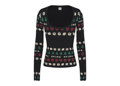 SKIMS x Cactus Plant Flea Market Women's Sleep Scoop Neck Set Onyx Pine Fair Isle