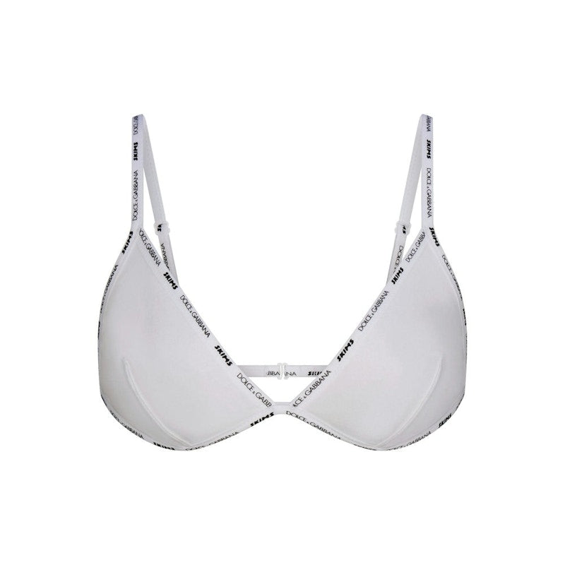 SKIMS x Dolce&Gabbana Cotton Jersey Triangle Bralette Snow
