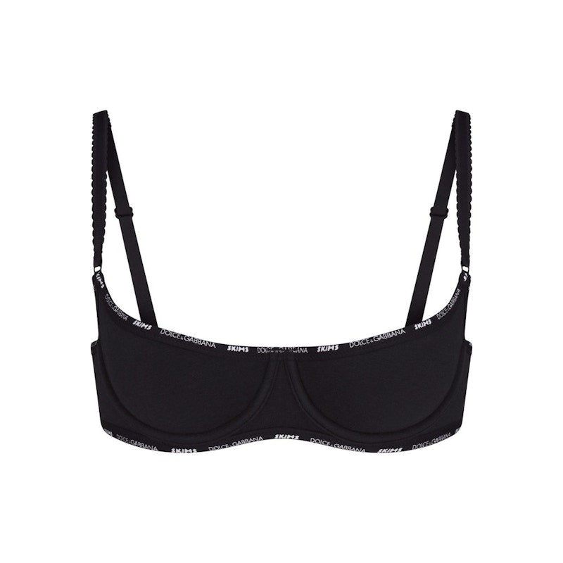 SKIMS x Dolce&Gabbana Cotton Jersey Unlined Balconette Bra Onyx