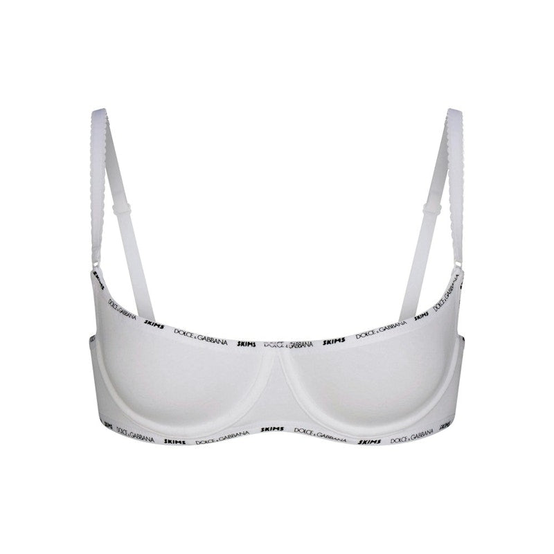 SKIMS x Dolce&Gabbana Cotton Jersey Unlined Balconette Bra Snow